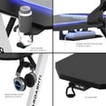 thumbnail image 3 of Gaming Desk with Multicolored LED Lights, Computer Desk with Cup Holder, 3 USB Ports, Gaming Table with Tempered Glass and Steel Legs for Living Room Office, 45.75"L x 29"W x 29.5"H, 3 of 6