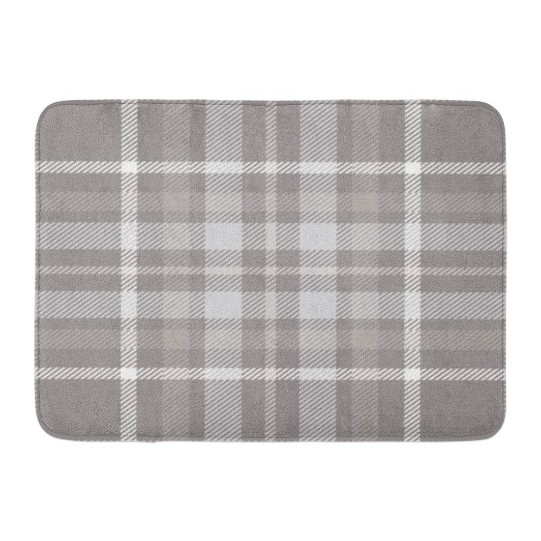 GODPOK Classic Brown Border Plaid Check Pattern in Shades Taupe Grey