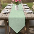 thumbnail image 6 of Light Green Table Runner Linen Burlap Table Runner 72 Inches Long Rustic Farmhouse Solid Color Dresser Scarves for Kitchen Island Coffee Dining Room Party Wedding Banquet Holiday Decoration 14"x72", 6 of 8