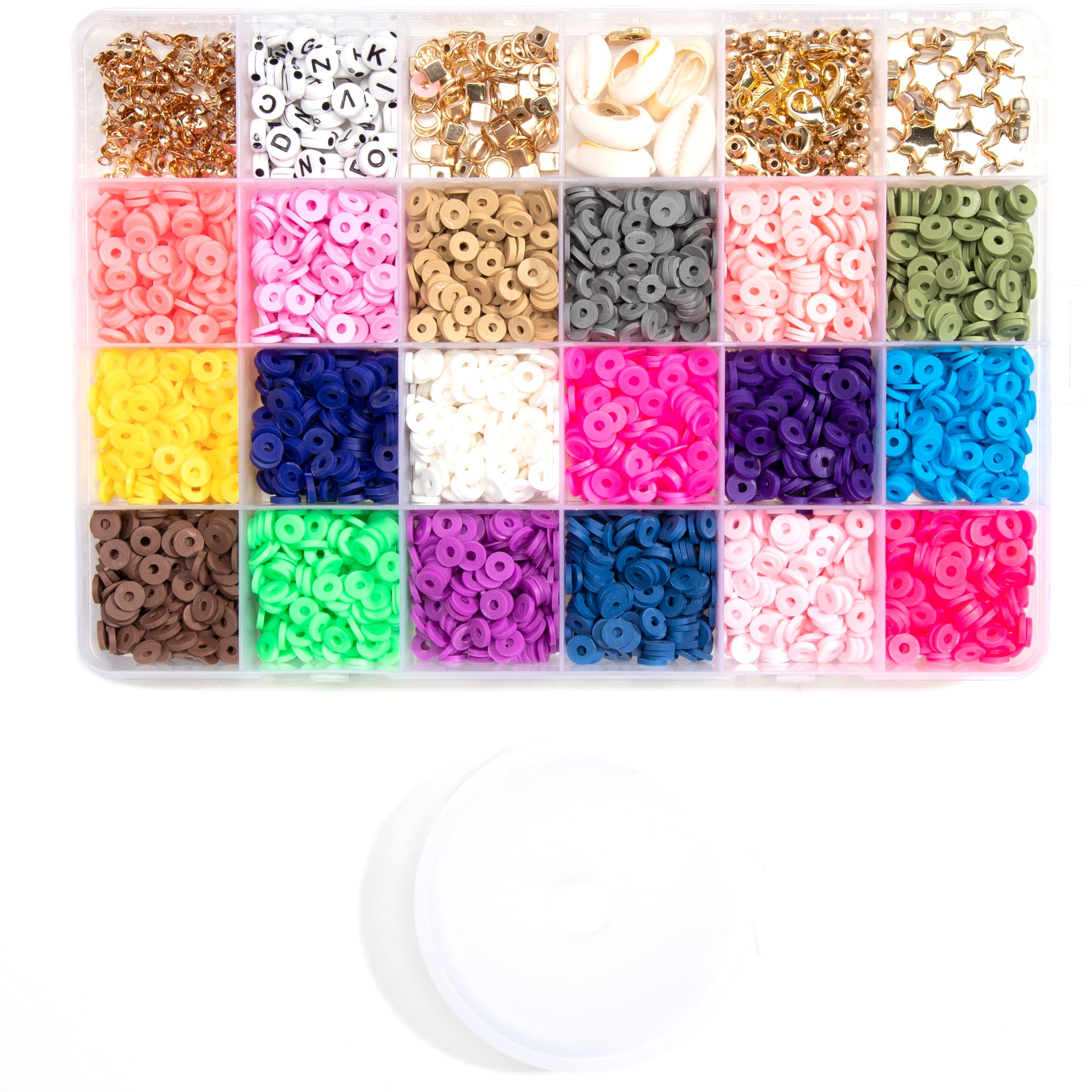 Heishi Bead Spacer Jewelry Kit with Heishi Disk Beads, Alpha Beads, Findings, Cording, and More! 3000+ Pieces