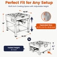 thumbnail image 4 of ARC  200,000 BTU Propane Burner with Foldable Legs, Heavy Duty Stainless Steel Outdoor Gas Cooker for Turkey Fry, Seafood Boil, & Homebrewing, High Pressure 20PSI Regulator & Steel Braided Hose, 4 of 7