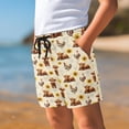 thumbnail image 2 of POLERO Highland Cattle and Sunflowers Bed Sheet Boys Swim Shorts, Soft Light Boys Beach Shorts Washable Board Shorts for Summer Play Vacation, 2 of 10
