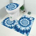 thumbnail image 2 of Blue Tie Dye Mandala Pattern Bathroom Rugs Sets 3 Piece,Toilet Cover Set,Absorbent Non Slip Bathroom Mats Sets with U-Shaped Contour Rug Toilet Rug Set, 2 of 5
