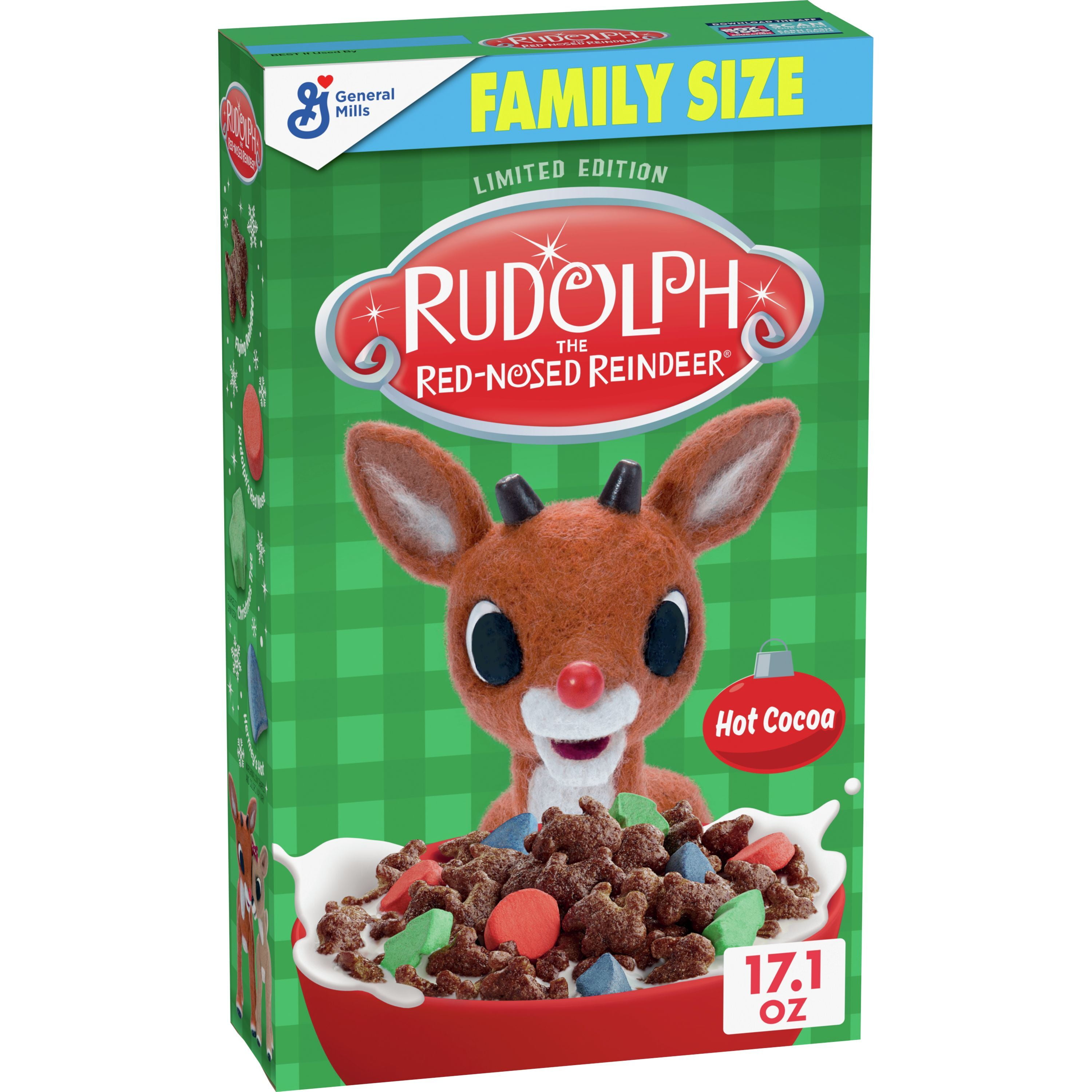 General Mills Rudolph the Red Nosed-Reindeer Breakfast Cereal Family Size 17.1 oz