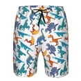 thumbnail image 4 of Kdxio Block Dinosaur Pattern Mens Casual Shorts - Drawstring Summer Beach Sports Shorts for Men, 4 of 9