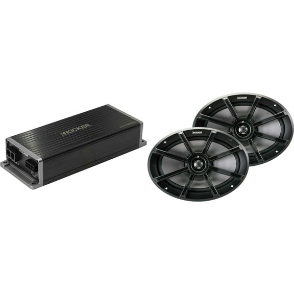 Kicker Marine KPX300.4 Powersports & Motorcycle Amp & 6x9" Speakers (4 Ohm )