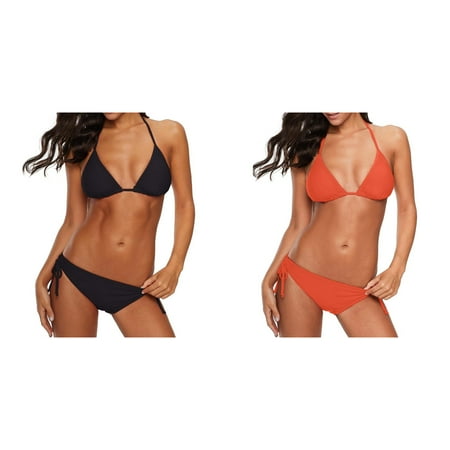 2-Pack Women Bandeau Bandage Bikini Set Push Up Brazilian Swimwear Beachwear Swimsuit Womens Full Coverage Bikini Bikini Top for Boats plus Sized Bikini Swimsuit for Women Bikini Push up Leather