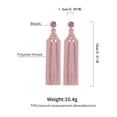 thumbnail image 4 of Pink Boho Extra Long Tassel Dangle Drop Earrings for Women Girls Handmade Knot Tail Fringe Big Statement Earring, 4 of 4