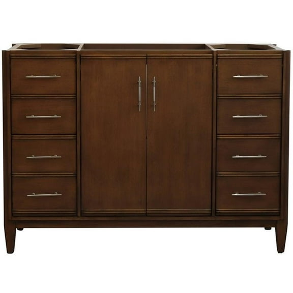 MCM 48" Single Sink Solid Wood Vanity in Walnut (Cabinet Only)