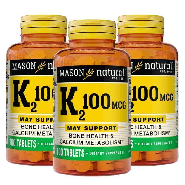 Mason Natural Vitamin K2 100 mcg with Calcium Supports Cardiovascular