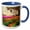 Blue/White, variant on 3drose, Usa, Wa, Skagit Valley. Tulip Field and Barn, 11oz Two-tone Black Mug