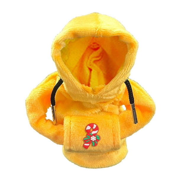 Funda para pomo de cambio de coche, antideslizante, con capucha, para Navidad Bastón de caramelo amarillo
