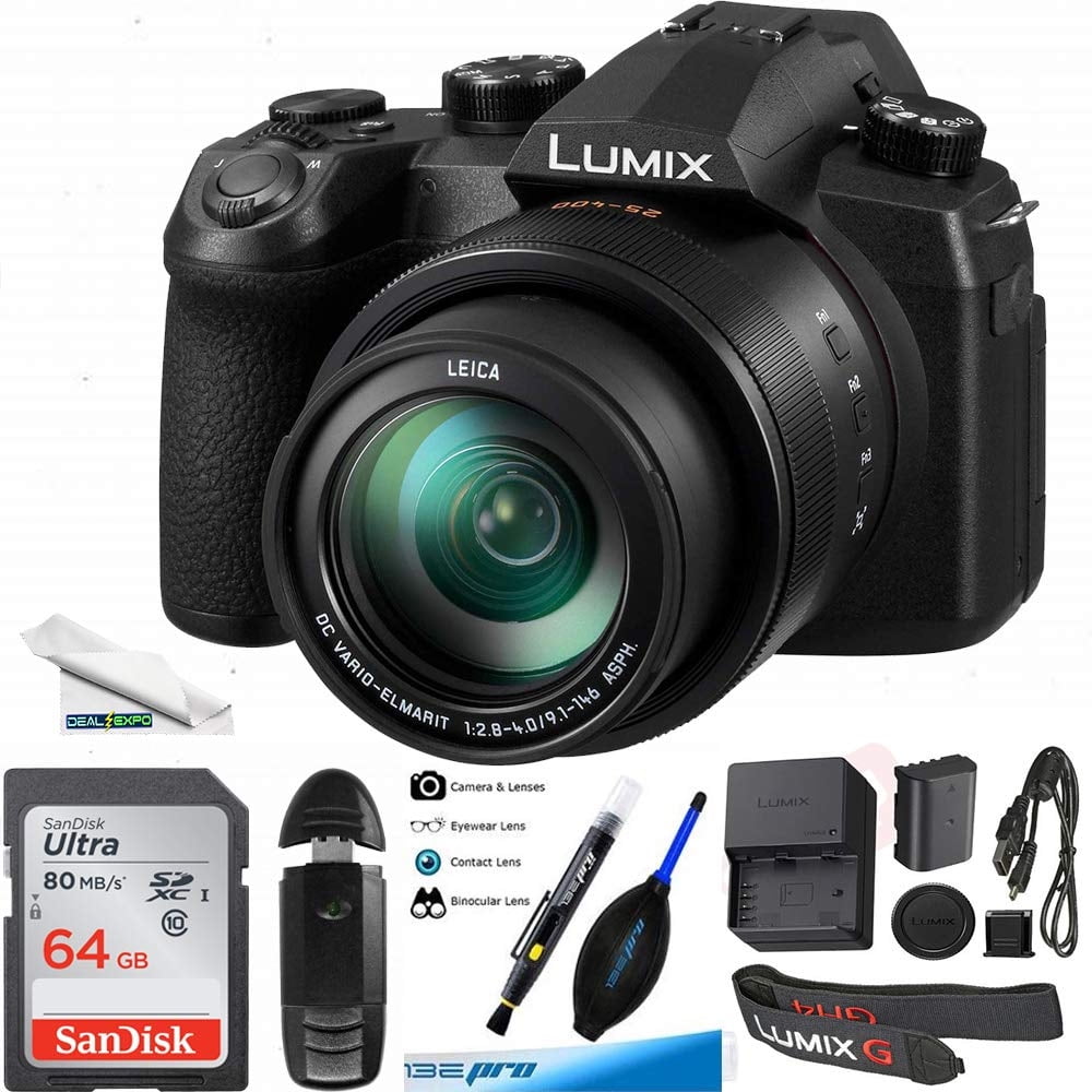 meteoor Soepel Catena PANASONIC LUMIX FZ1000 II 20.1MP Digital Camera, 16x 25-400mm Leica DC  Lens, 4K Video, Optical Image Stabilizer and 3.0-inch Display – Point and  Shoot Camera - DC-FZ1000M2 (Black) - 64GB Basic Kit -