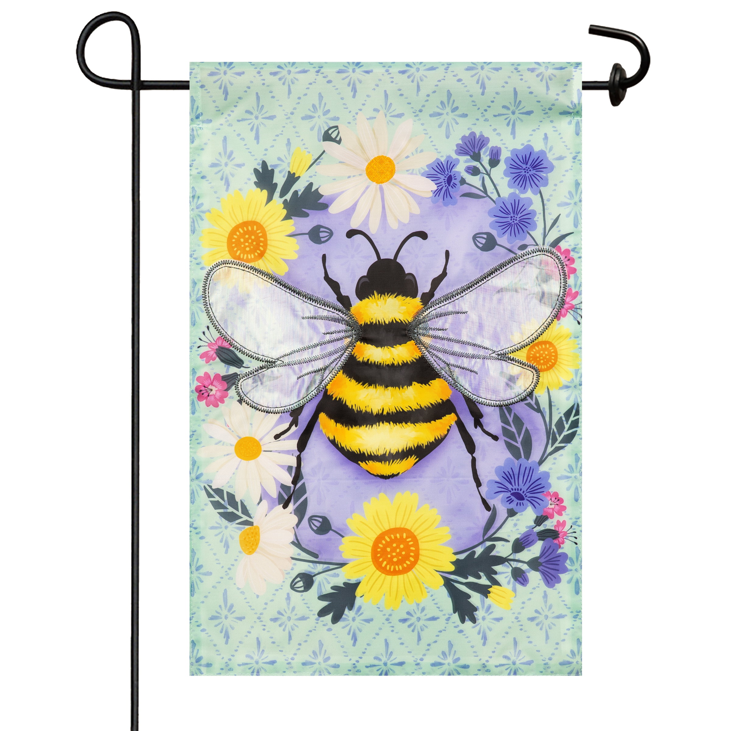 Meadow Creek 11.5" x 18" Spring Bee and Flower Outdoor Yard Flag