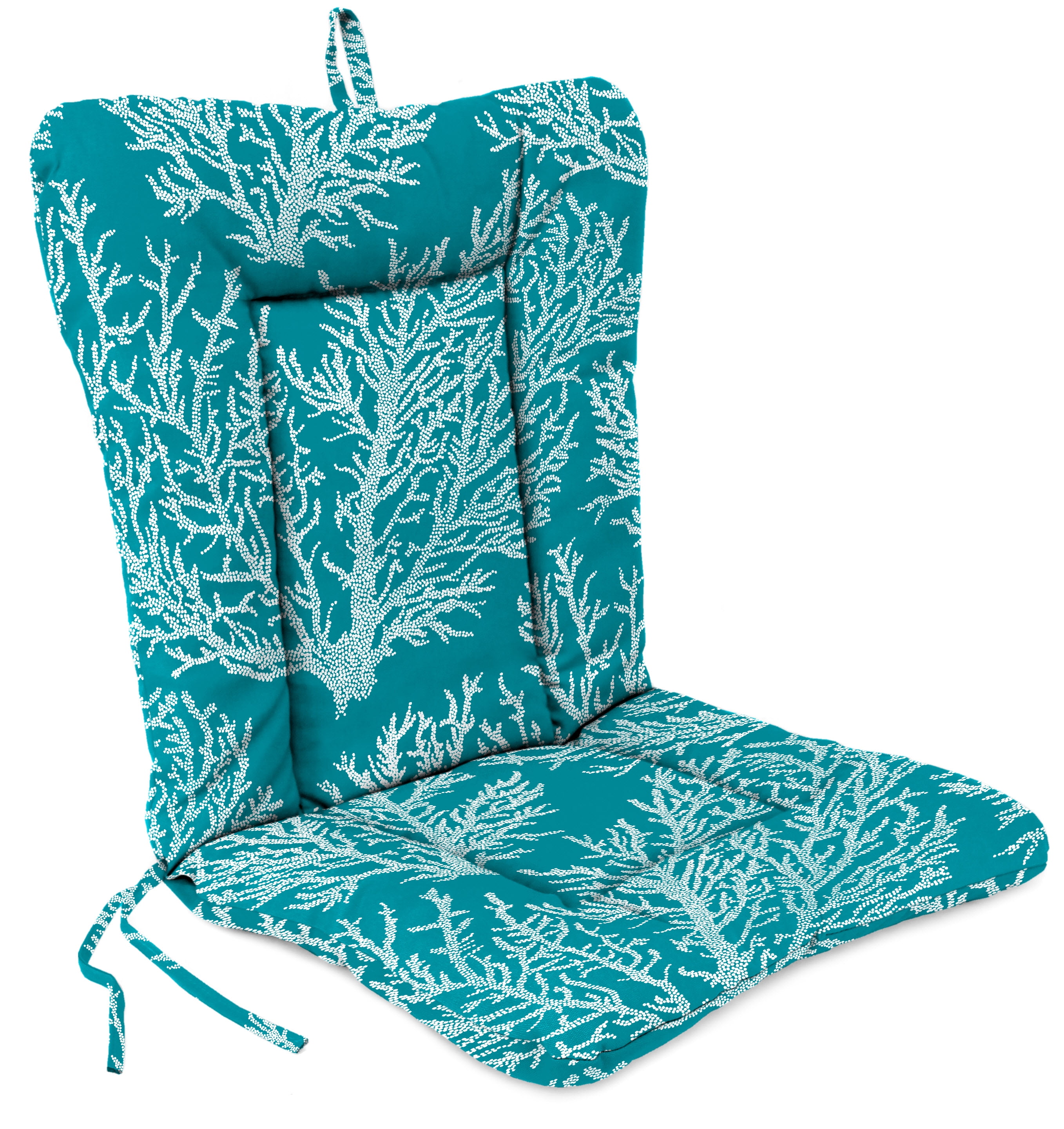 Jordan Manufacturing Seacoral Outdoor Euro Style Chair Cushion, Turquoise, 38"L x 21"W x 3.5"H