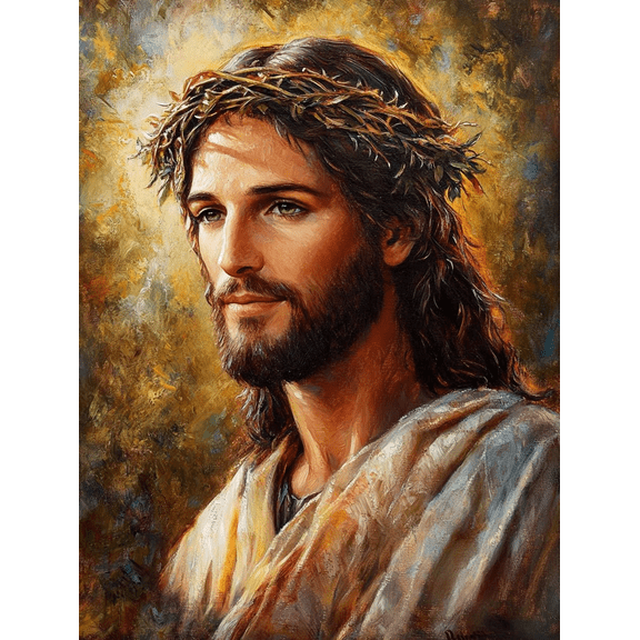 DIY Jesus Religion Christ Diamond Painting 12x16 Inch, Full Round Drill Kits Mosaic Art for Adults Relax & Home Wall Decor Festival Gift 1010