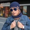thumbnail image 3 of Men Beanie Hat Scarf Set Winter Warm Knit Hat and Infinity Scarf Gift Set, 3 of 4