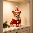 thumbnail image 4 of Clearance Christmas Resin Corgi Dog Figurines with LED Light, Cute Christmas Decorations for Home, Christmas Dog Night Light for Home 7.9 Inch, 4 of 6
