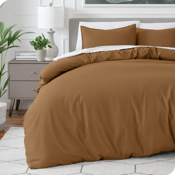 Lightweight Cooling Bedding Duvet Cover in Caramel - King Size Soft Comfort
