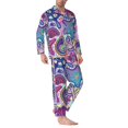 thumbnail image 2 of Naloa Cute Nautical Men’s Pajamas Set - Long Sleeve Button Down Sleep Shirt and Pajama Bottoms Sleepwear Set-Medium, 2 of 7