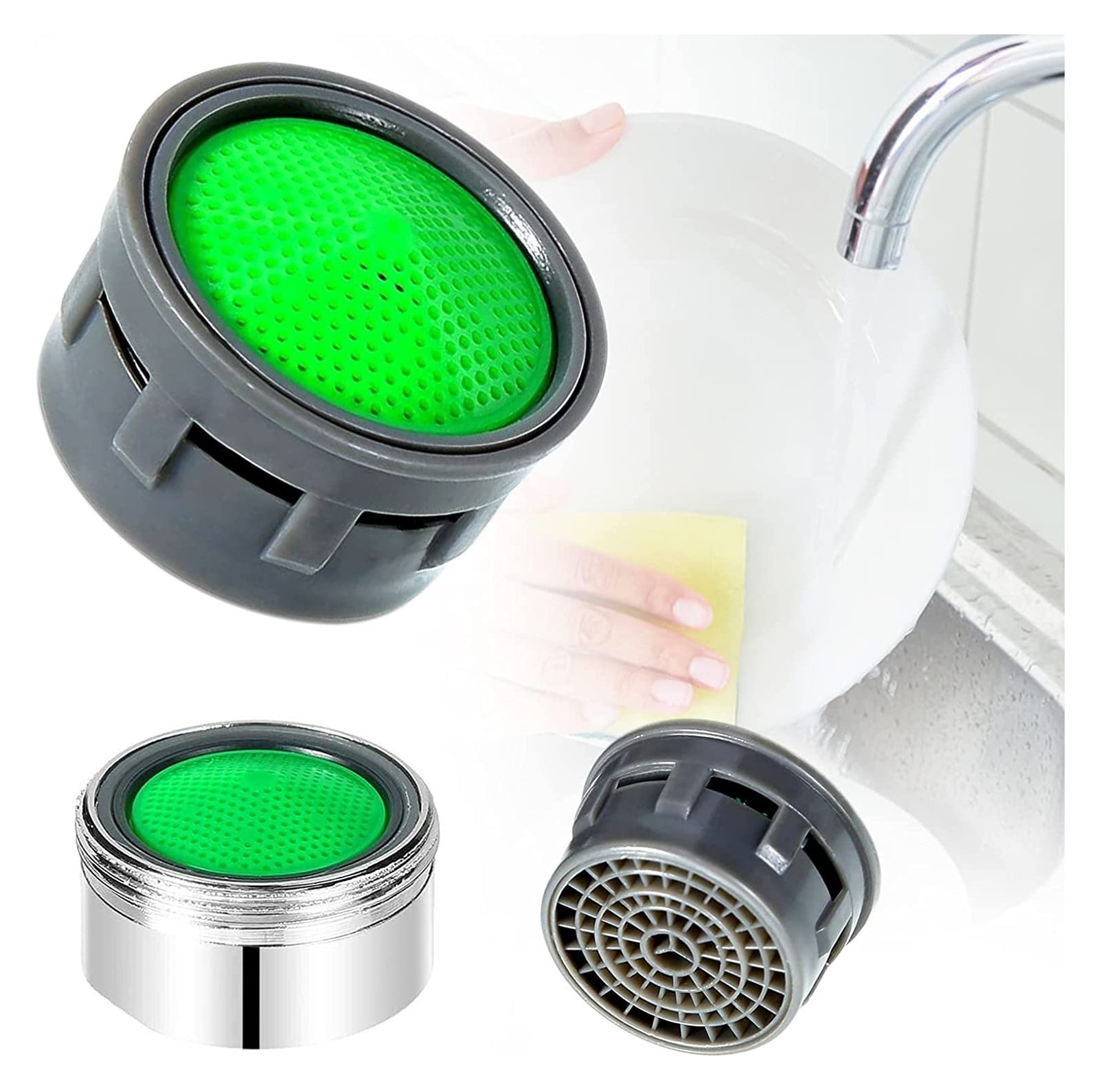 20PCS Tap Aerator-Basin Tap Filter- Faucet Plastic Insert Replacement Nozzle Filter - Faucet Flow Restrictor Replacement Parts For Kitchen And Bathroom ,Easy to Operate