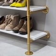 thumbnail image 5 of WGX Design For You Industrial Pipe Clothing Rack Wood Garment Rack Pipeline Vintage Rolling Rack On Wall?Gold?, 5 of 5