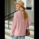 thumbnail image 5 of Blusas de Larga con Cuello en V para Mujer, Blusas Casuales Tipo Jersey, Blusas Holgadas y Elegantes, Blusas Tipo Túnica para Otoño. Rosa L, 5 of 10