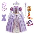 thumbnail image 2 of Vestido de princesa Rapunzel para niñas de Disney, cumpleaños, carnaval, fiesta de Halloween, ropa elegante para niñas, disfraz de Cosplay enredado, Set5-6T 130 Gao Jinjia LED, 2 of 2