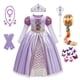 thumbnail image 2 of Vestido de princesa Rapunzel para niñas de Disney, cumpleaños, carnaval, fiesta de Halloween, ropa elegante para niñas, disfraz de Cosplay enredado, Set4-5T 120 Gao Jinjia LED, 2 of 2