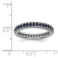 thumbnail image 5 of White Sterling Silver Ring Band Stackable Sapphire, Lab Created Round Blue, 5 of 5