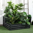 thumbnail image 2 of Outsunny 2 Tier Raised Garden Bed Galvanized Steel Planter Box, Dark Grey, 2 of 10