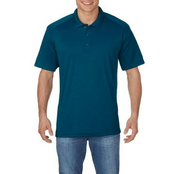 Gildan Men's Polo Shirt Performance Adult Interlock Sport Short Sleeve Shirt, Legion Blue, M