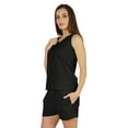 thumbnail image 3 of Bimba Solid 2 Pcs Nightwear Set For Womens Casual Sleeveless Loungewear Shirt & Short Sleepwear, 3 of 7