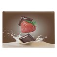 thumbnail image 1 of Fruit Cutting Board, Strawberries Chocolate and Milk Design Drink Ingredients on Brown Ombre Background, Decorative Tempered Glass Cutting and Serving Board, Large Size, Multicolor, by Ambesonne, 1 of 1