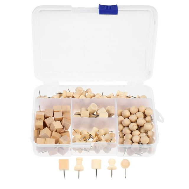 Weiweiguan 1 Box Office Pushpins Delicate Thumbtacks Creative Thumbtacks (Wood Color)