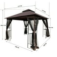 thumbnail image 4 of Unique Choice 10 x 10 Ft Outdoor Patio Gazebo with Ventilated Double Roof and Mosquito Net,Color Brown, 4 of 7
