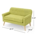 thumbnail image 2 of Pale Green Loveseat Sofa Two-Seater with Mid-Century Modern Design, Fabric Upholstery, Button-Tufted Back, Solid Wood Frame for Living Room or Bedroom, 2 of 9
