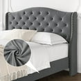 thumbnail image 6 of HOSSLLY Furniture Tufted Upholstered Panel/Platform Bed with Headboard and Footboard,(Grey, Queen), 6 of 7