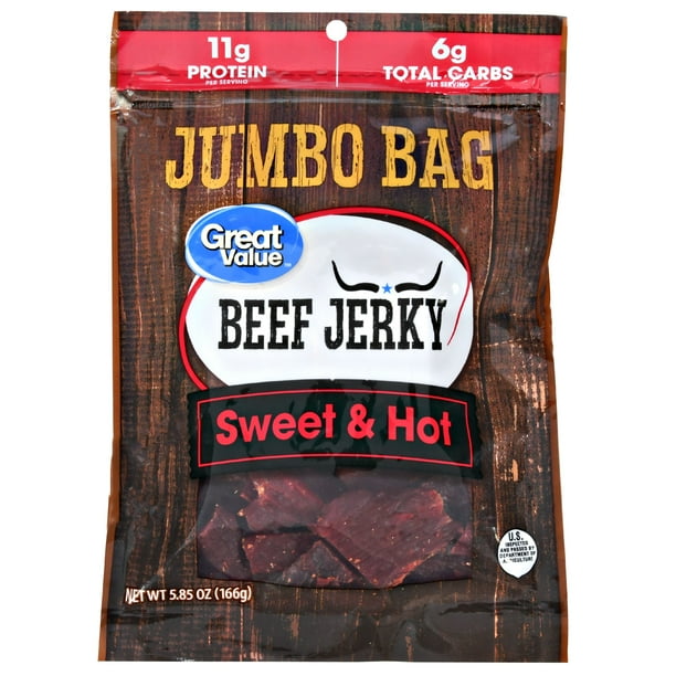 Great Value Sweet & Hot Beef Jerky Jumbo Pack, 5.85 Oz.