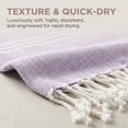 thumbnail image 3 of Unique Bargains 2Pcs Light Striped Quick Dry Beach Towel Purple Grey 71" x 35"/71" x 40", 3 of 7