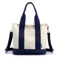 thumbnail image 2 of ibiyuan Canvas Tote Bags Bulk Solid Color Canvas One Shoulder Messenger Bag Lightweight Daily Travel School Shopping Handbag for Women, 2 of 8