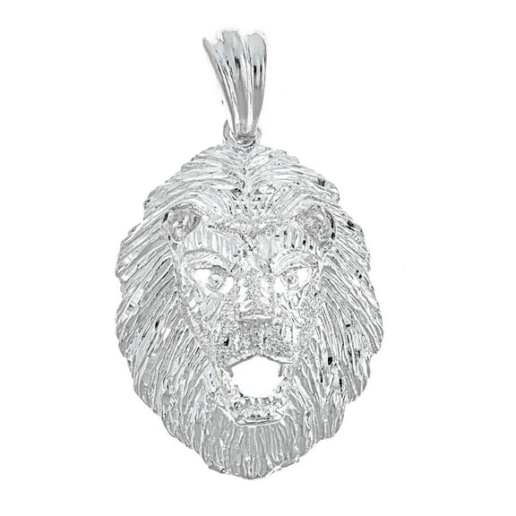 925 Sterling Silver Roaring Lion Pendant - Made in USA (17 Grams)