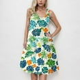 thumbnail image 2 of Hrsba Sundresses for Women Beach,Sleeveless Crew Neck Print Ruffled Tiered Dress for Summer Outdoor Wear, 2 of 5