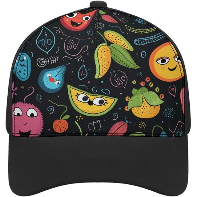 Fruits and Butterflies Baseball Cap Classic Golf Cap Soft Dad Hat Multicolor Adjustable Low Profile Hat Unisex