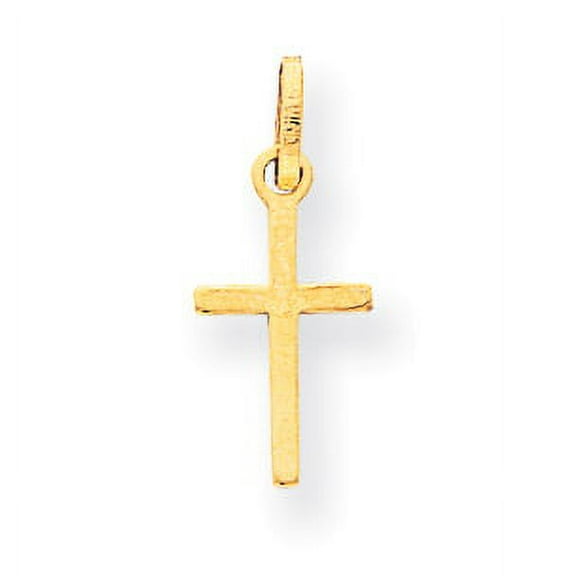 14k Yellow Gold Hollow Small Cross Charm Pendant