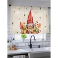 thumbnail image 5 of Fall Pumpkin Gnome Sheer Curtains 54 inches Long, Maple Leaf Thanksgiving Linen Light Filtering Sheer Window Curtains Rod Pocket Voile Drapes for Bedroom Living Room, 52"W x 54"L 2 Panels, 5 of 7