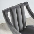 thumbnail image 7 of Contemporary Modern Urban Designer Living Room Lounge Club Lobby Accent Side Chair, Velvet Fabric Wood, Grey Gray, 7 of 7