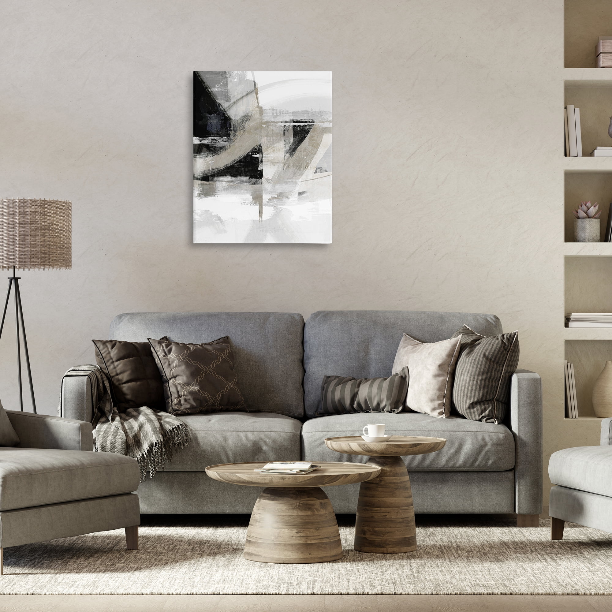 Stupell Industries Neutral Urban Complex Abstract Painting Gallery Wrapped Canvas Art Print Wall Art, 24 x 30