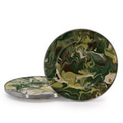 Camouflage Pattern - Set of 4 - 8.5 inch Sandwich Plates - Golden Rabbit Enamelware