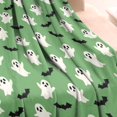 thumbnail image 3 of Green Ghost Bat Pattern Blanket,Comfortable Soft Flannel Throw Blanket,All Season,Warm Lightweight Blankets for Sofa Bed Couch Living Room Chair,30"x40", 3 of 4